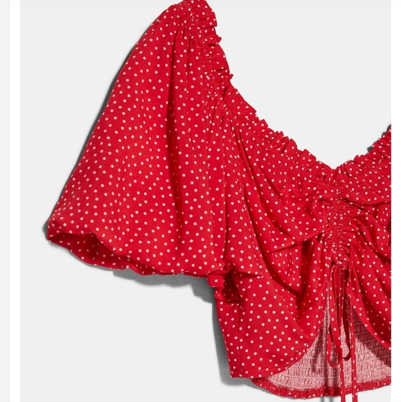 Cropped Polka Dot Top Red/White - Picture 5 of 8